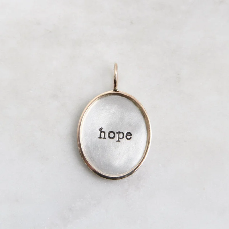 "hope" Sterling Silver and 14K Gold Charm