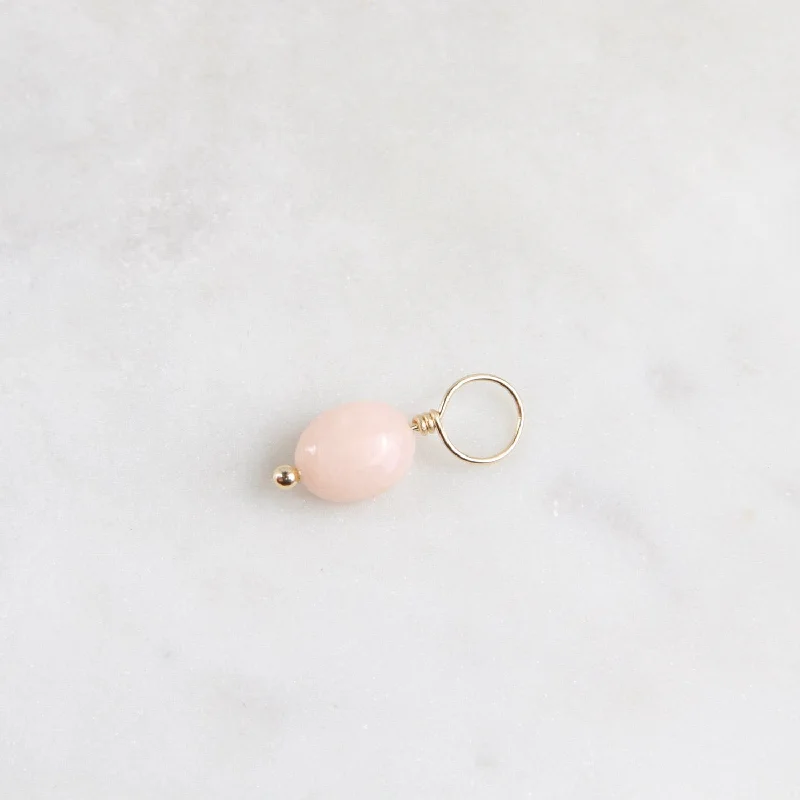 Pink Opal - Unfaceted Oval Gemstone Charm