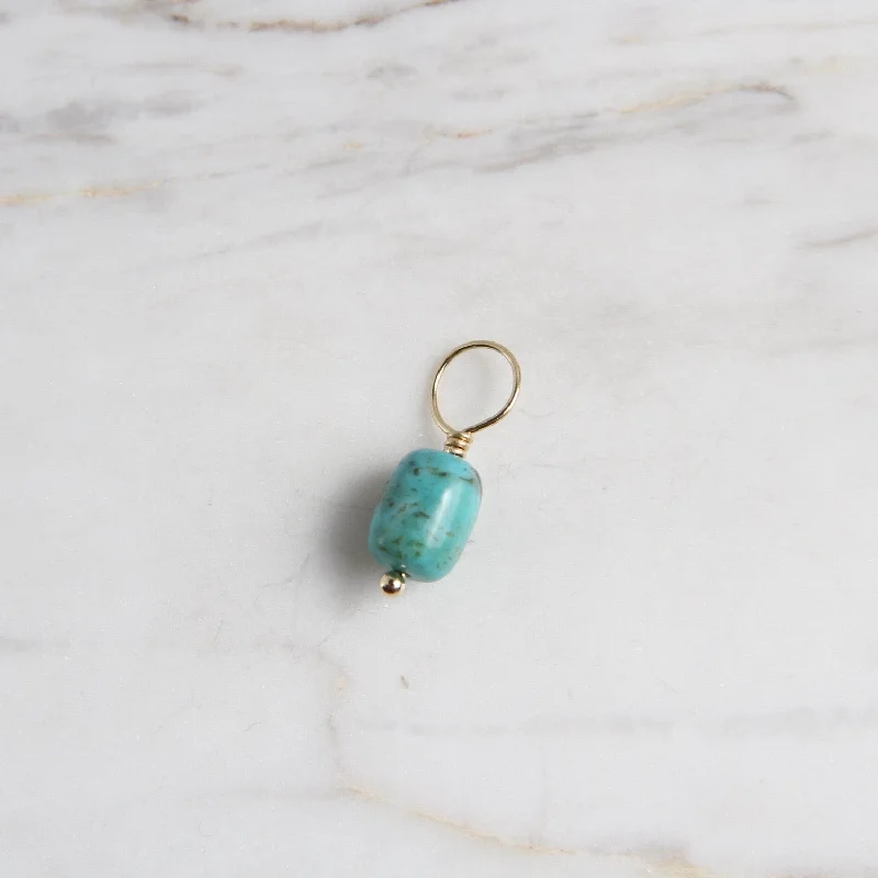 Vein Turquoise  - Unfaceted Cylindar Gemstone Charm