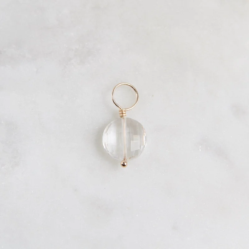 Clear Quartz - Facected Flat Gemstone Charm