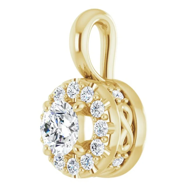 14K Yellow 3/8 CTW Natural Diamond Pendant