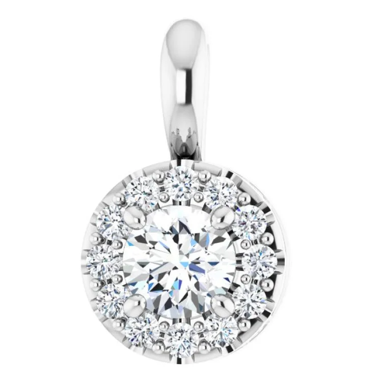 Platinum 3/8 CTW Natural Diamond Pendant