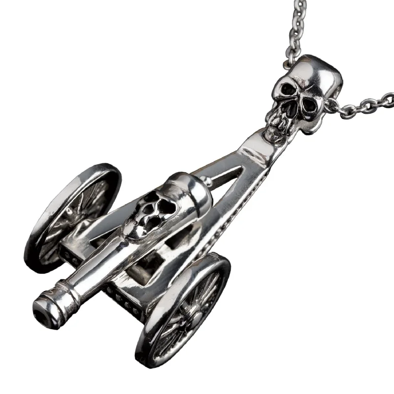 Skull Cannon Steel Pendant