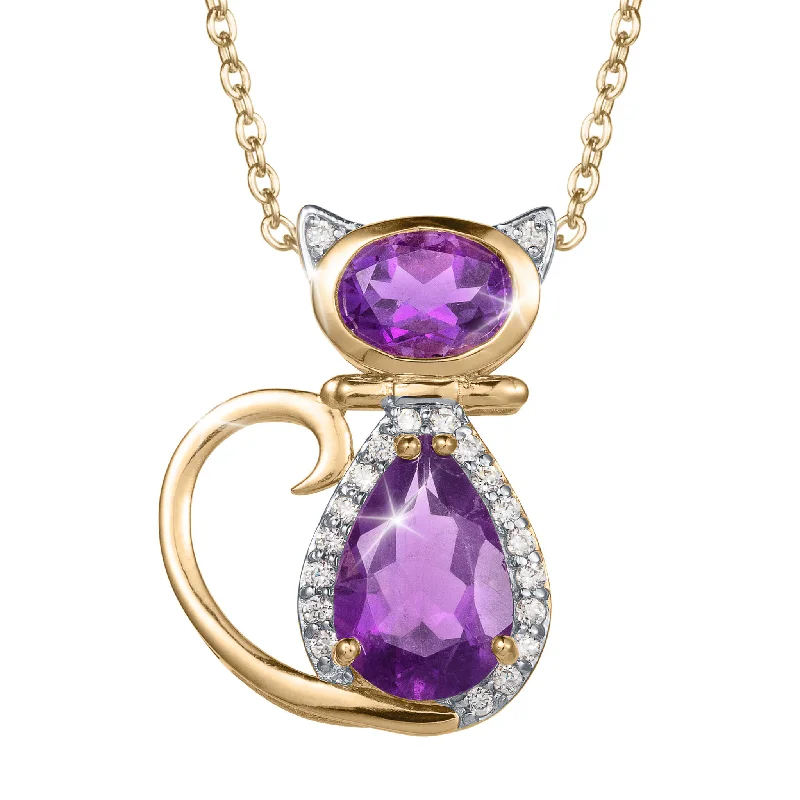 Twilight Kitty Amethyst Pendant