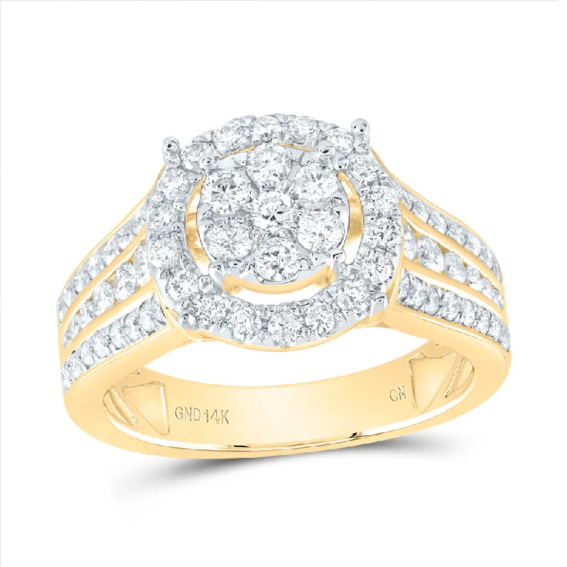 1 CTW-DIA CN ROUND SINGLE HALO BRIDAL RING