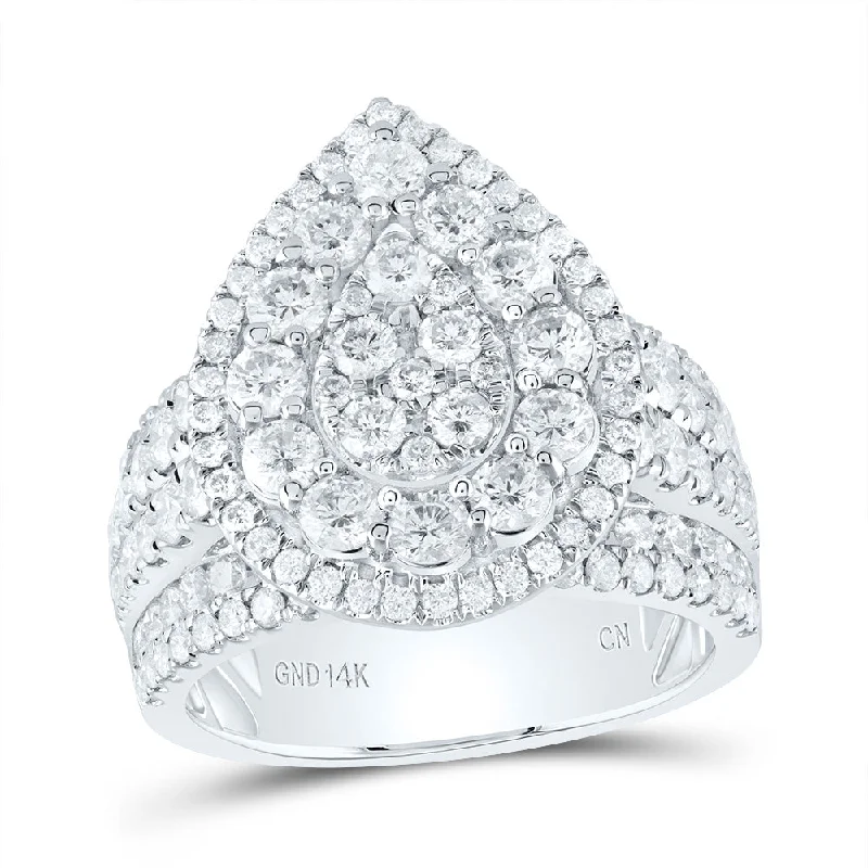 3CTW-DIA CN PEAR FASHION BRIDAL RING