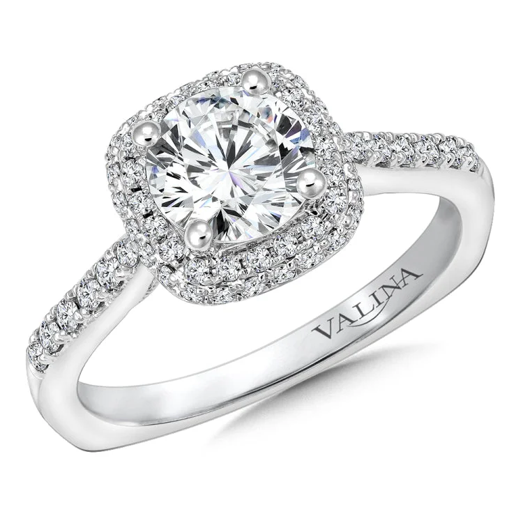 Cushion Shape Halo Diamond Engagement Ring