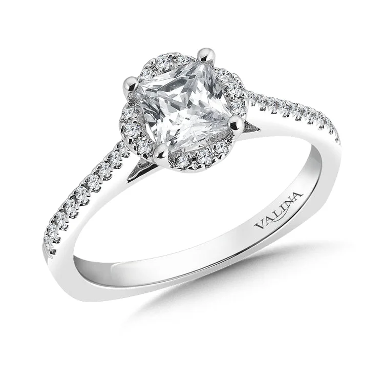 Floral Shape Halo Diamond Engagement Ring