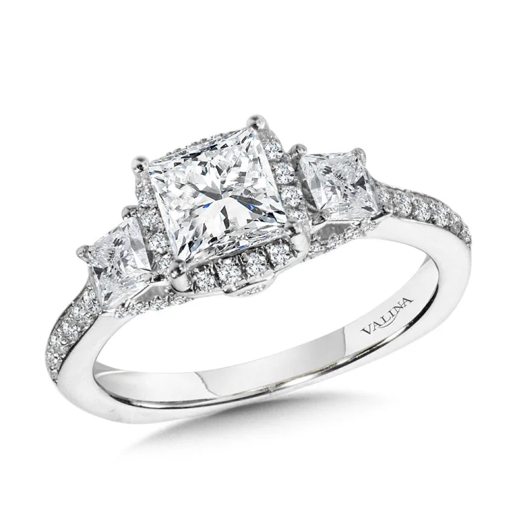 Princess-Cut 3-Stone Diamond Engagement Ring