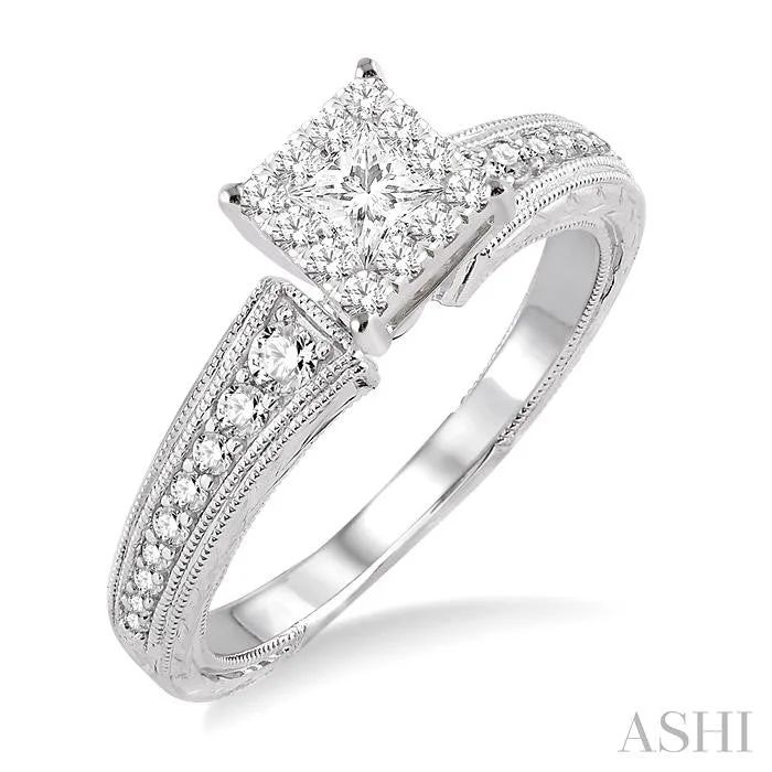 PRINCESS SHAPE LOVEBRIGHT DIAMOND ENGAGEMENT RING