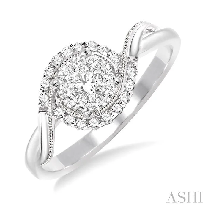 ROUND SHAPE HALO LOVEBRIGHT DIAMOND ENGAGEMENT RING