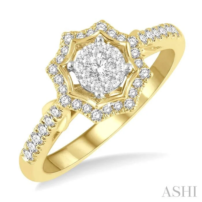 ROUND SHAPE HALO LOVEBRIGHT DIAMOND FASHION RING