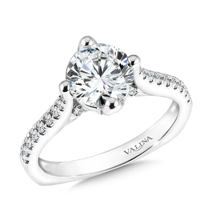 Straight Diamond Engagement Ring