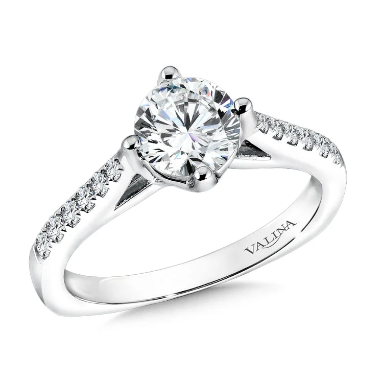 Straight Diamond Engagement Ring