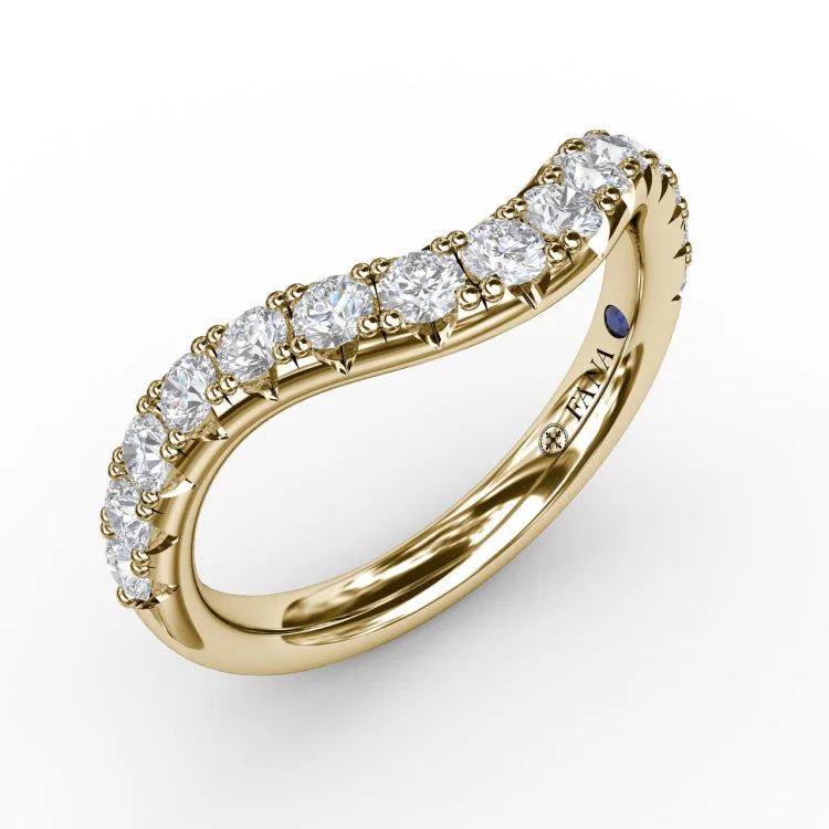 French Pave Set Contour Diamond Band