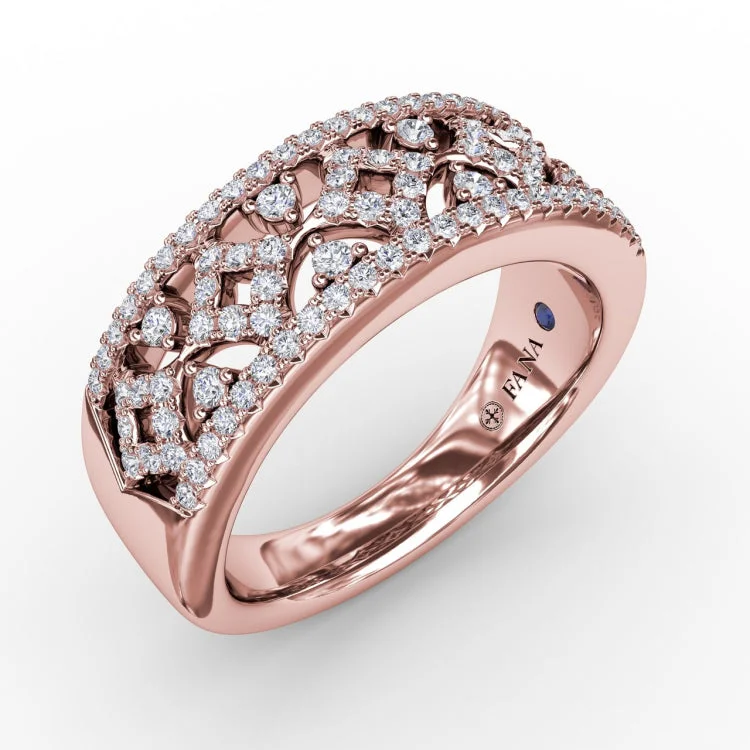 Geometric Pave Diamond Band