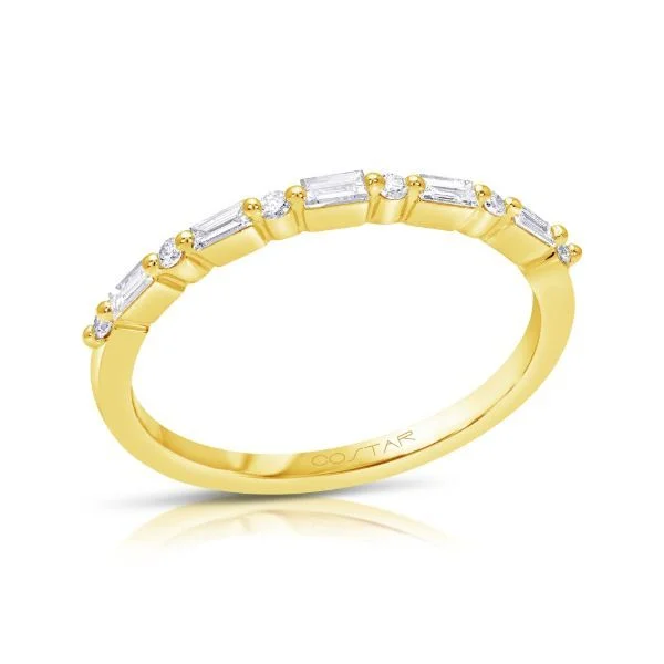 Alternating Round & Baguette Diamond Band