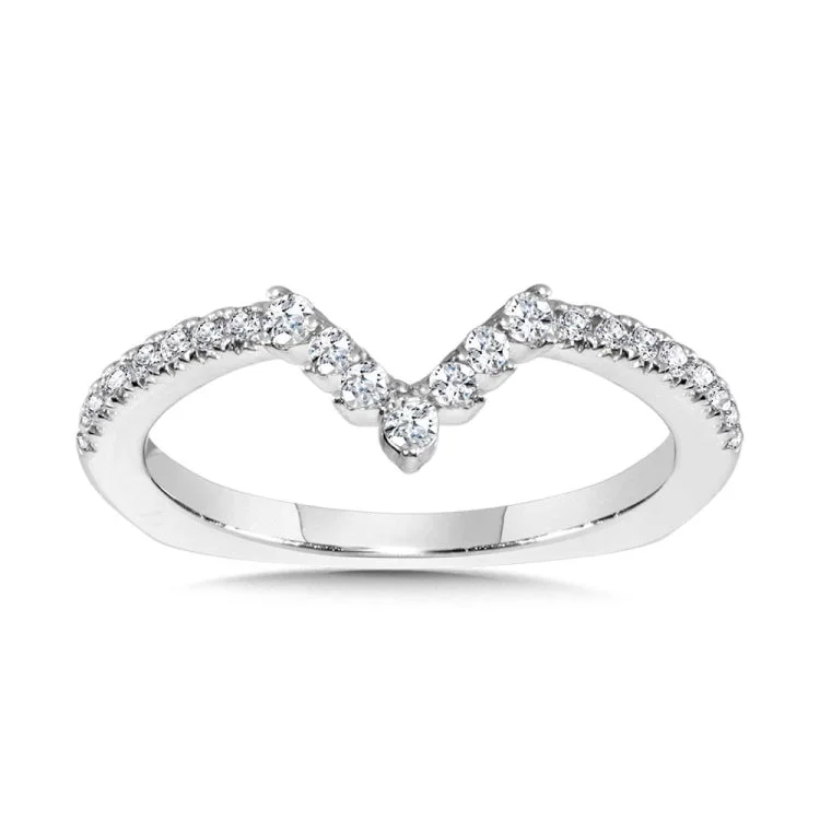 Chevron-Shaped Diamond Wedding Band