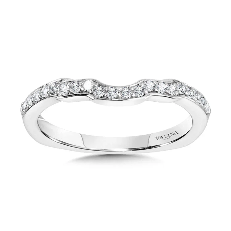 Curved Channel-Set Diamond Wedding Band