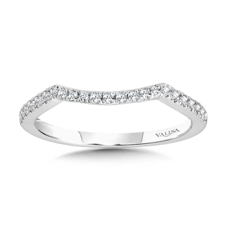 Curved Diamond Wedding Band