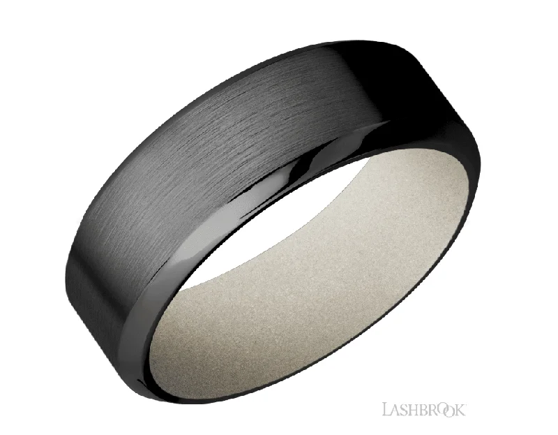 High Bevel Zirconium Band With Bright Nickel Sleeve