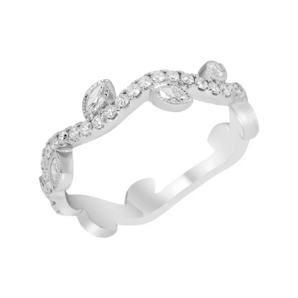 Round and Marquise Diamond Vine Band