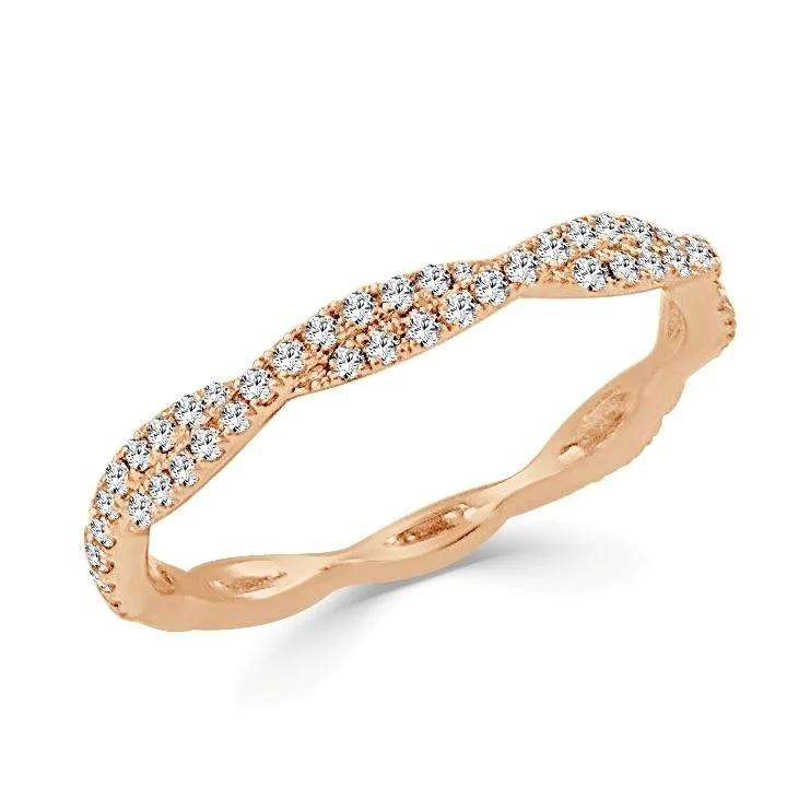 Round Diamond Criss Cross Band