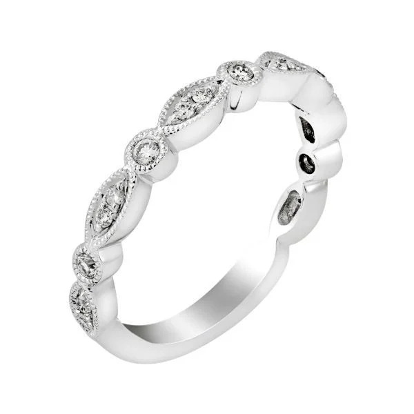 Round Diamond Milgrain Alternating Band