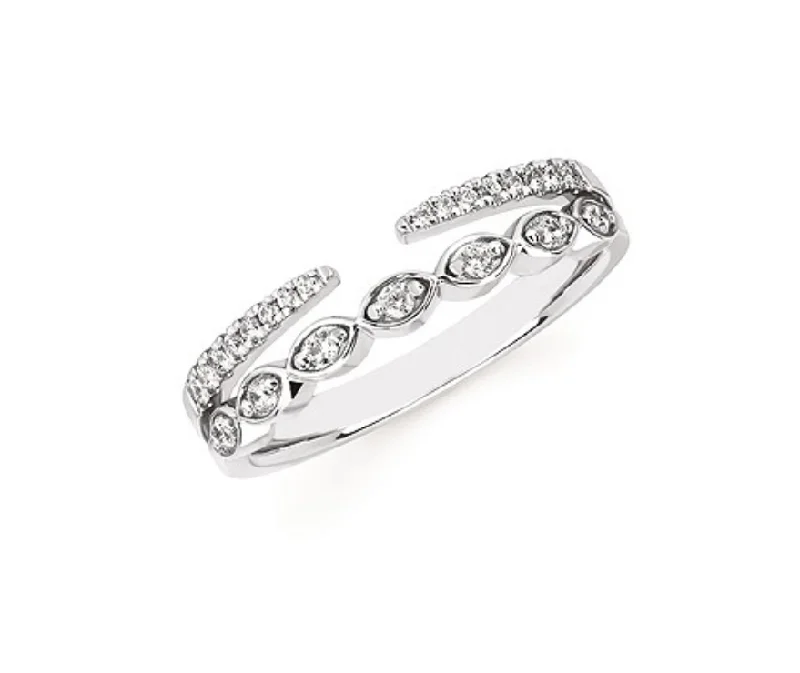 Round Diamond Open Top Double Band