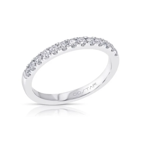 Round Diamond Shared Prong Wedding Band