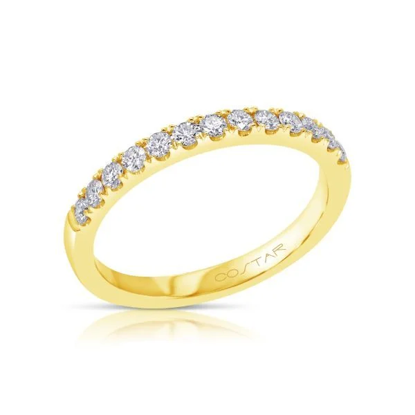 Round Diamond Shared Prong Wedding Band