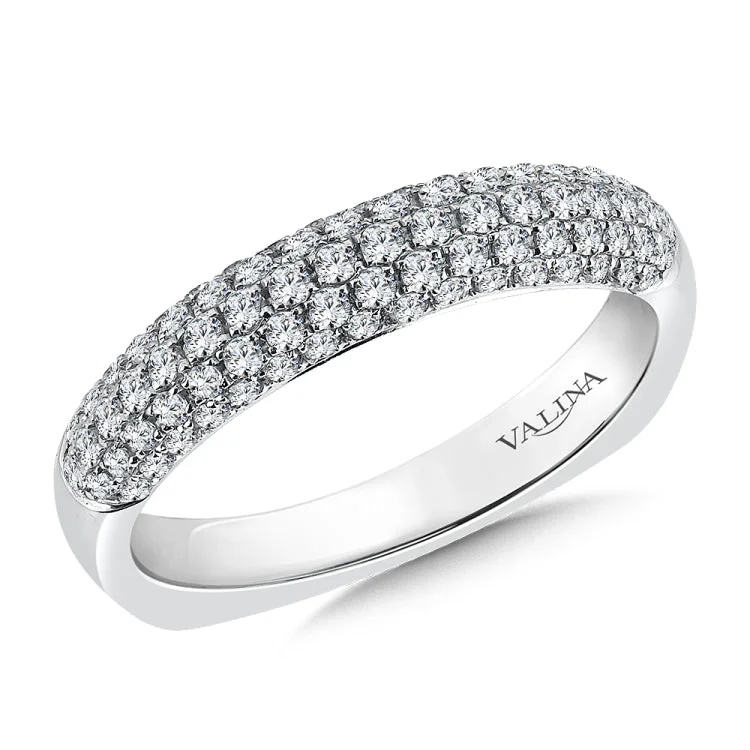 True fit matching diamond wedding band and a beautiful reminder of that special day for years to come.