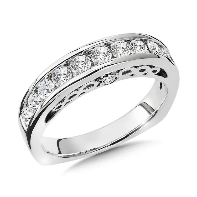 True fit matching diamond wedding band and a beautiful reminder of that special day for years to come.