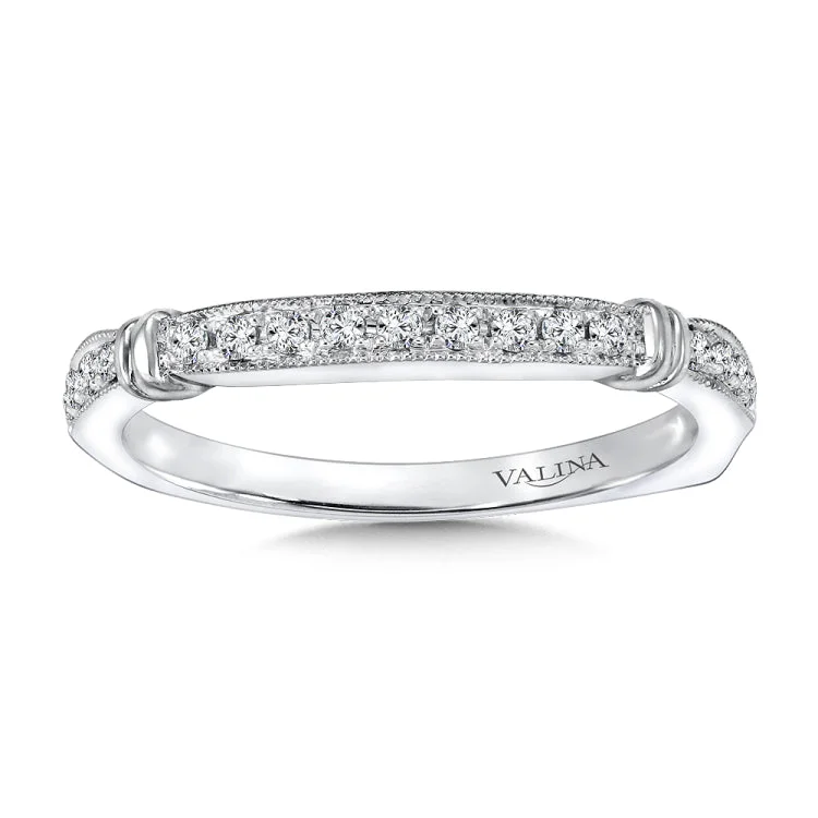 True fit matching diamond wedding band and a beautiful reminder of that special day for years to come.