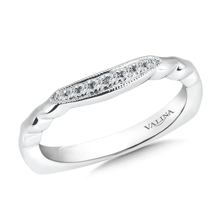 True fit matching diamond wedding band and a beautiful reminder of that special day for years to come.