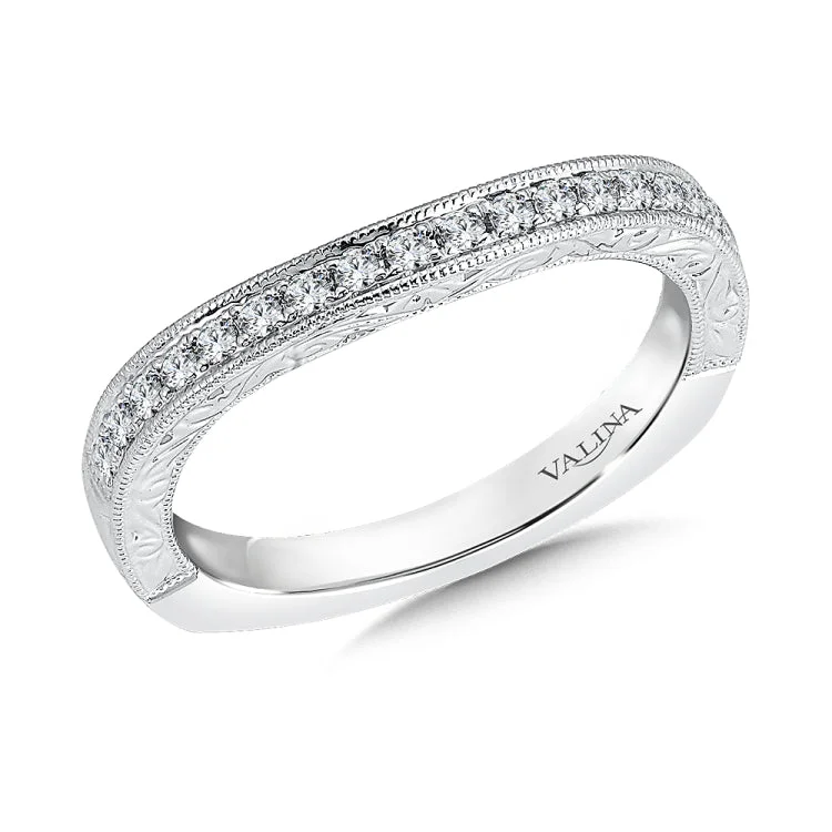 True fit matching diamond wedding band and a beautiful reminder of that special day for years to come.