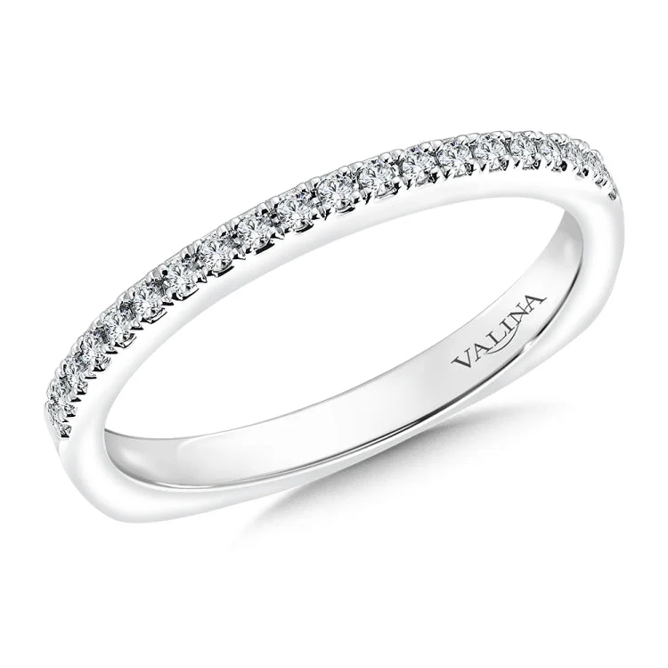 True fit matching diamond wedding band and a beautiful reminder of that special day for years to come.