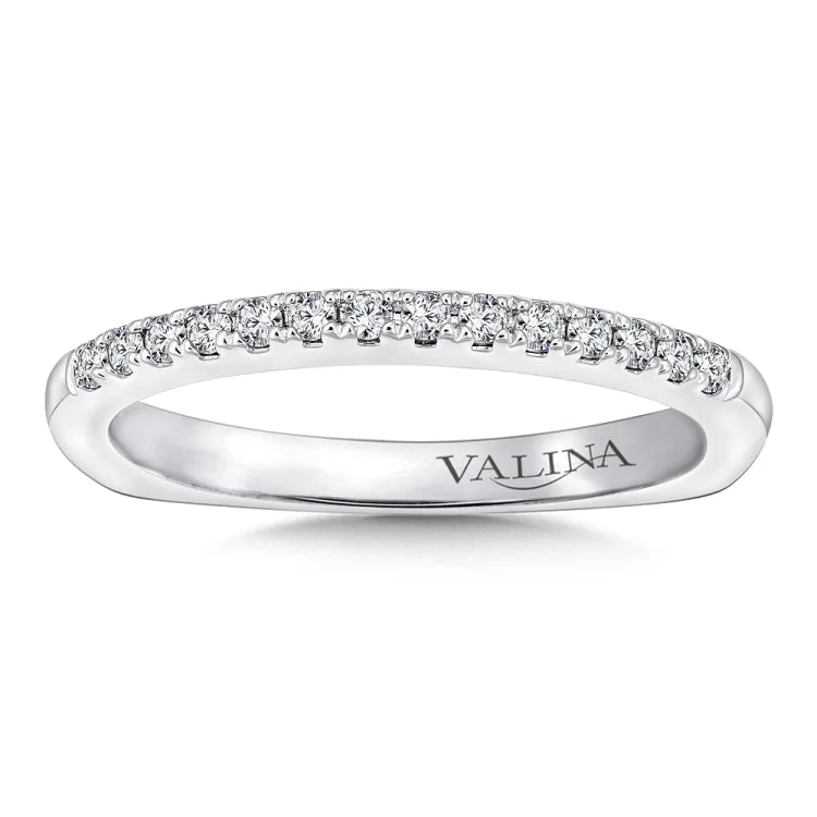 True fit matching diamond wedding band and a beautiful reminder of that special day for years to come.