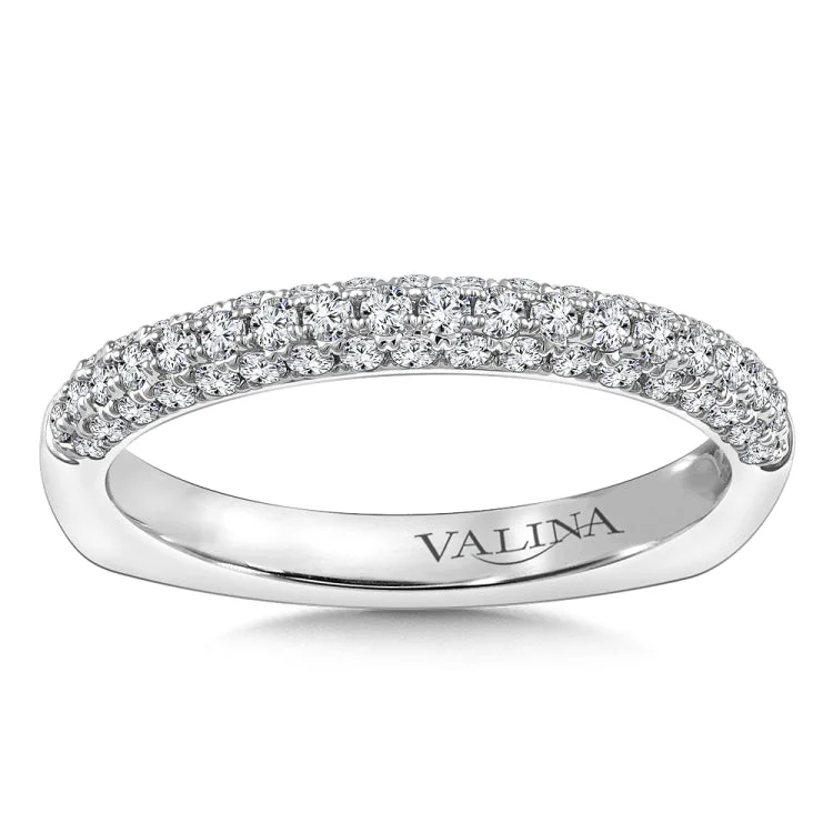 True fit matching diamond wedding band and a beautiful reminder of that special day for years to come.