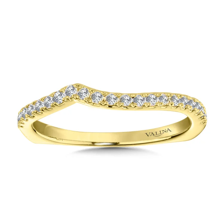 True fit matching diamond wedding band and a beautiful reminder of that special day for years to come.