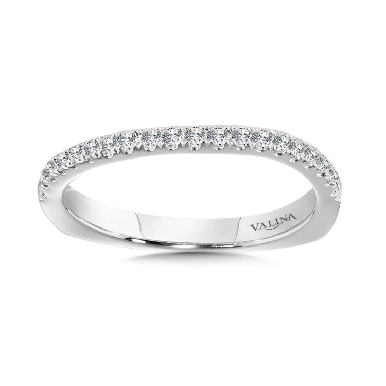 True fit matching diamond wedding band and a beautiful reminder of that special day for years to come.