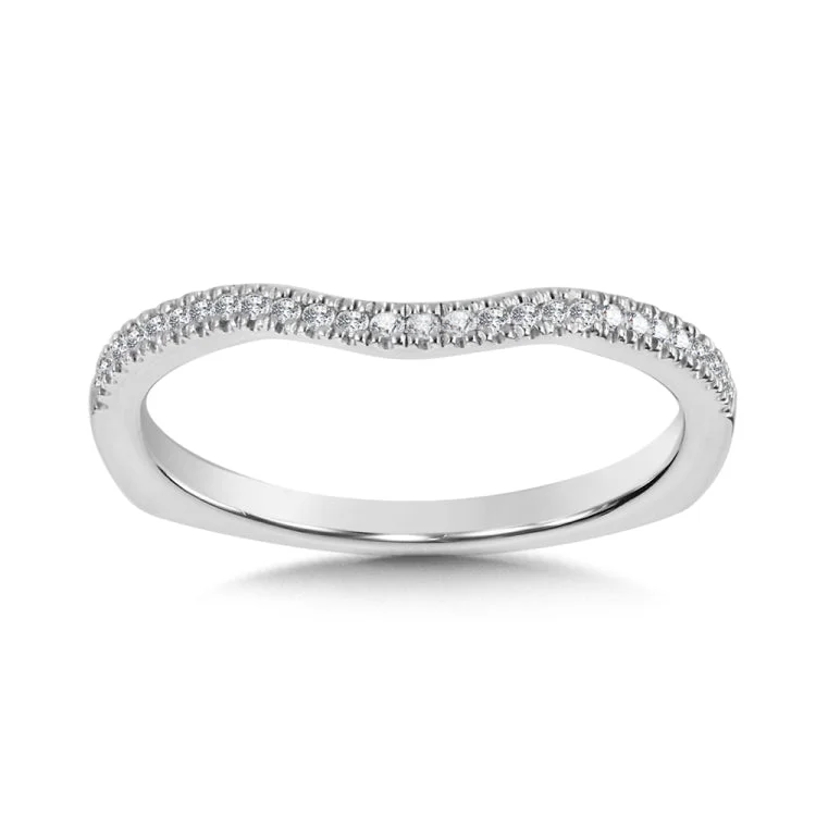 True fit matching diamond wedding band and a beautiful reminder of that special day for years to come.