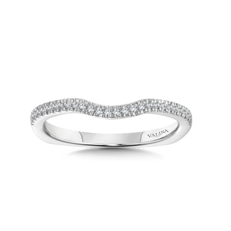 True fit matching diamond wedding band and a beautiful reminder of that special day for years to come.