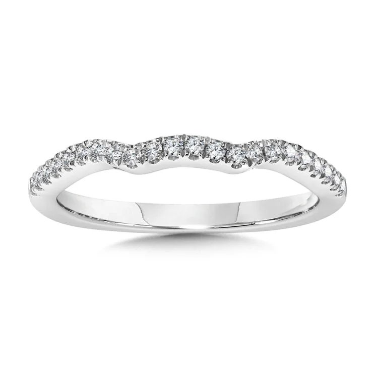 True fit matching diamond wedding band and a beautiful reminder of that special day for years to come.