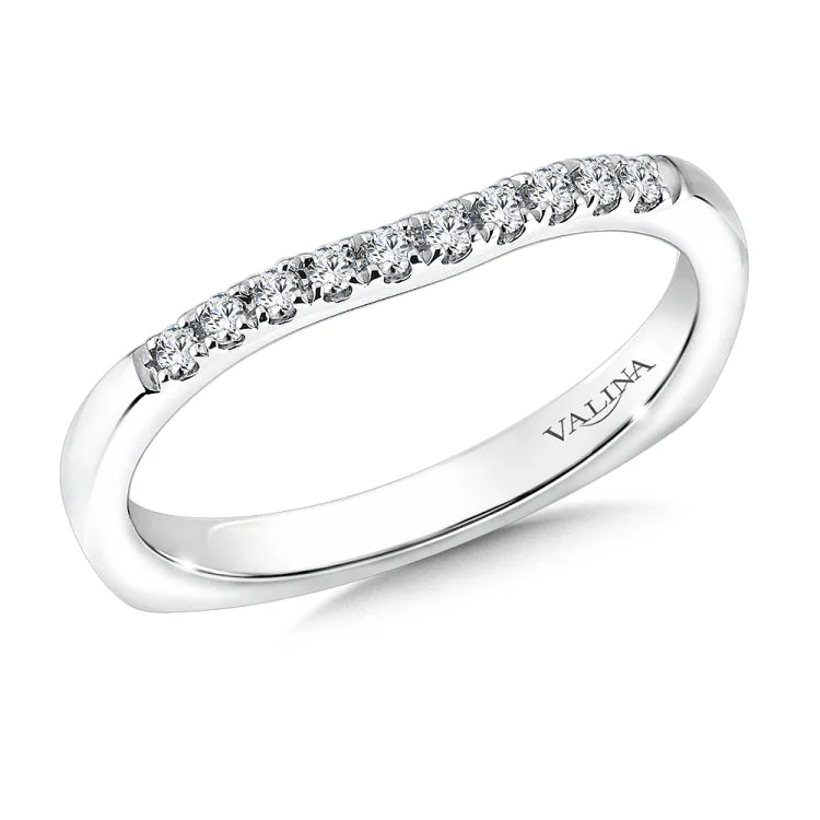 True fit matching diamond wedding band and a beautiful reminder of that special day for years to come.