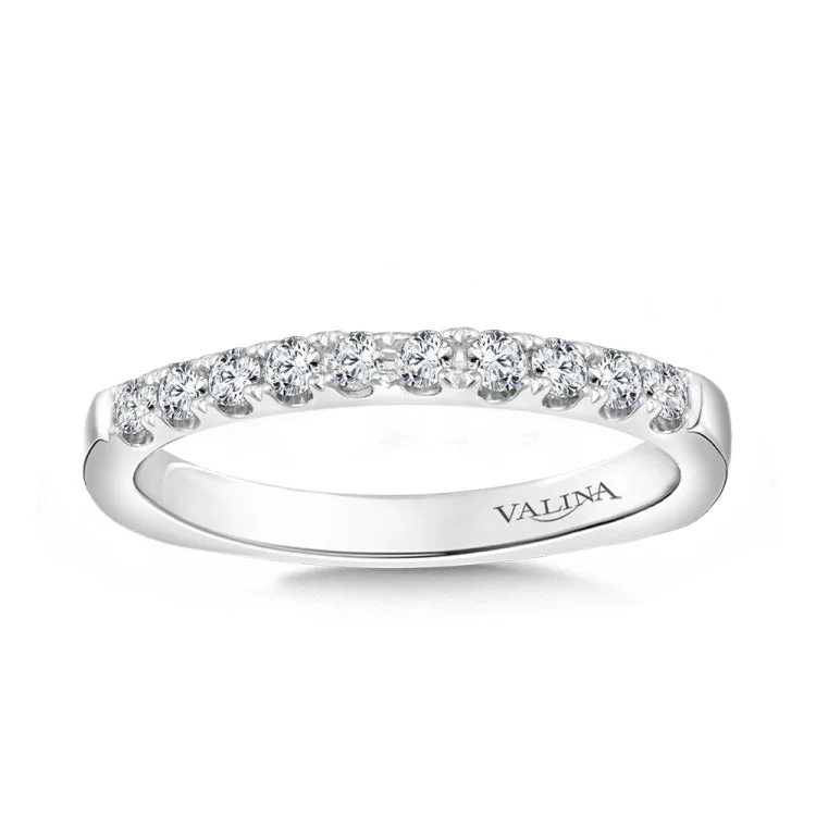 True fit matching diamond wedding band and a beautiful reminder of that special day for years to come.