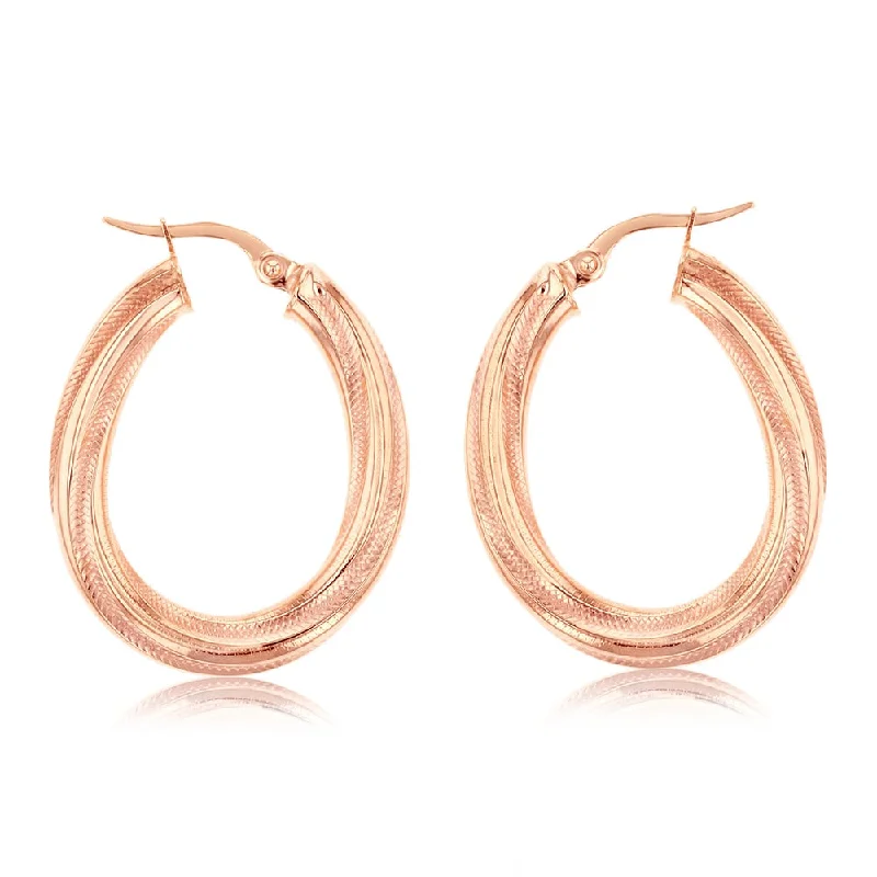 9ct Yellow Gold Twisted Hoop Earrings