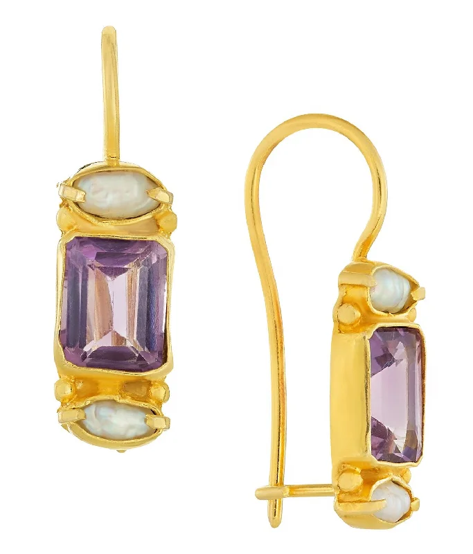 Dorset Amethyst and Pearl Earrings