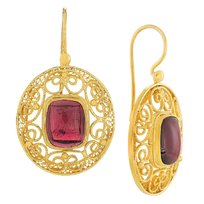 May Morris Garnet Earrings