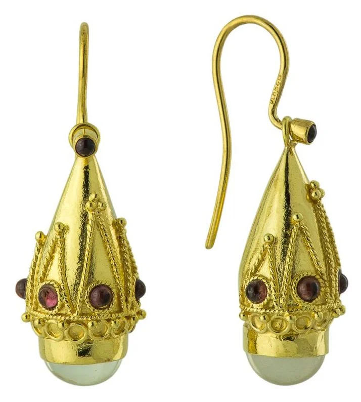 Princess Sophia Moonstone Screw Back Earrings